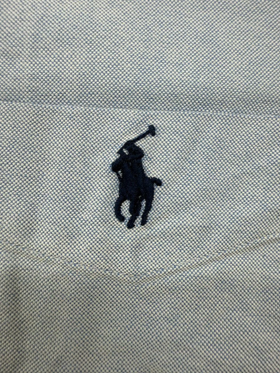Polo Men's Light Blue Button-Down Shirt Size 15 Cotton Pony Logo
