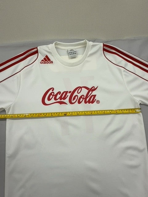 Adidas Men's White Soccer Jersey Size M Short Sleeve Red Stripes