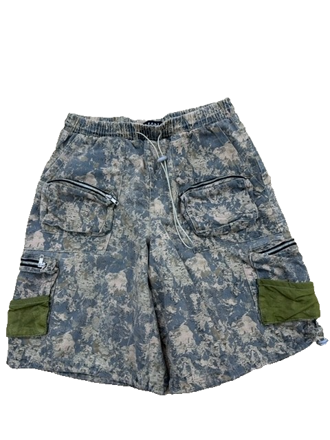 BoohooMAN Camo Cargo Shorts XS Men Relaxed Cotton Multi-Pocket