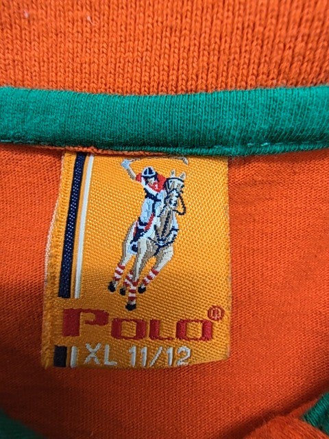 Polo Boys Orange Sailing Graphic Polo Shirt Size XL 11/12 NWT