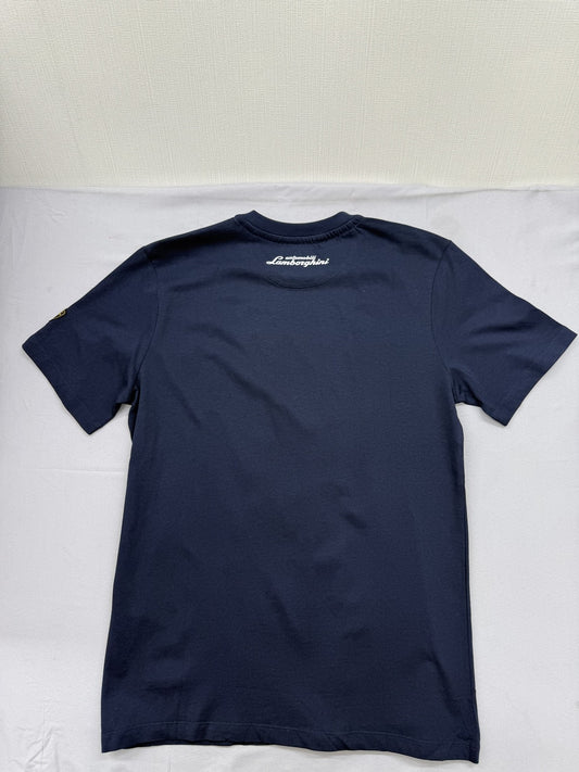 Lamborghini Men's Blue T-Shirt – Size S, Swinger Dark Patch swinger, Graphic