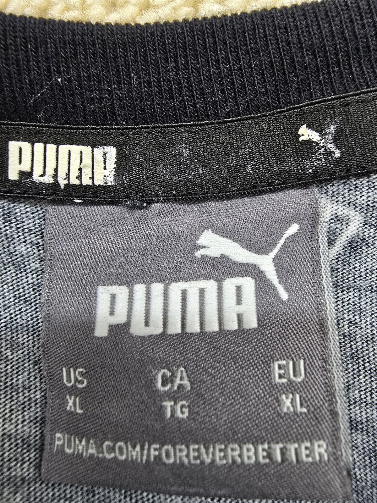 Puma Men's XL Black Brand Love All-Over Logo Print T-Shirt Cotton