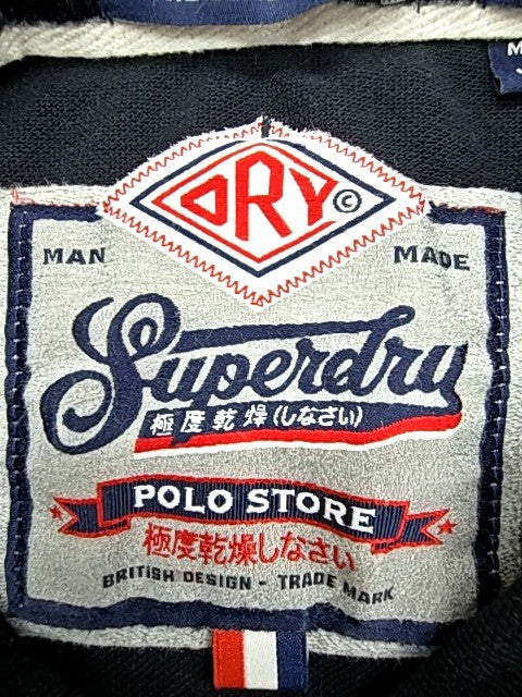 Superdry Men's Black Cotton Pique Polo Shirt XS Short Sleeve