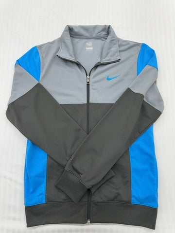 Nike Men's Grey Color Block Full-Zip Track Jacket Size S