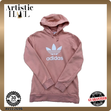 Adidas Women's Clear Pink Trefoil Pullover Hoodie Size S