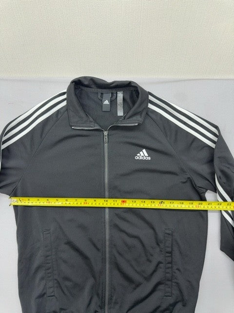 Adidas Men's Black 3-Stripes Full-Zip Track Jacket M