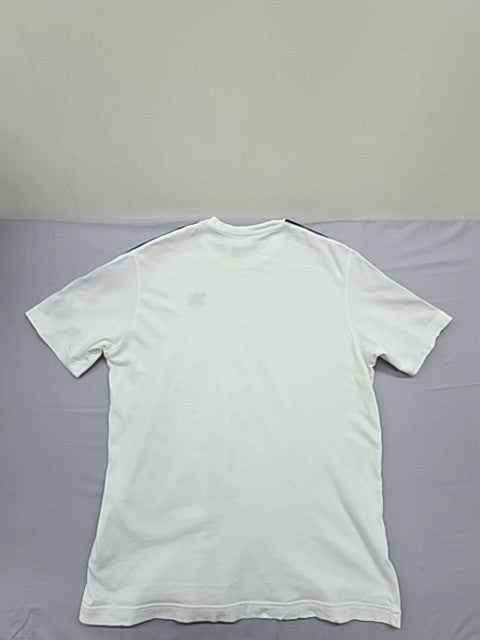 Adidas Originals Men's White Stripe 3-Stripes T-Shirt M Cotton
