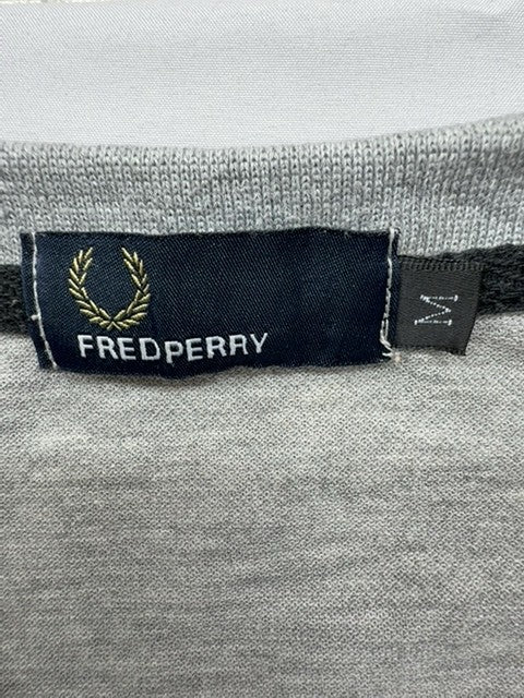 Fred Perry Grey Cotton Polo Shirt Men's M Short Sleeve Laurel Wreath