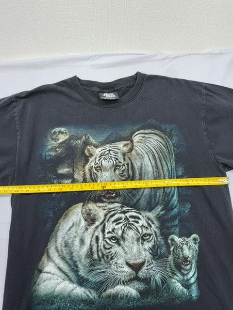 Metal Roller Men's Black Tiger Graphic T-Shirt Size L Vintage