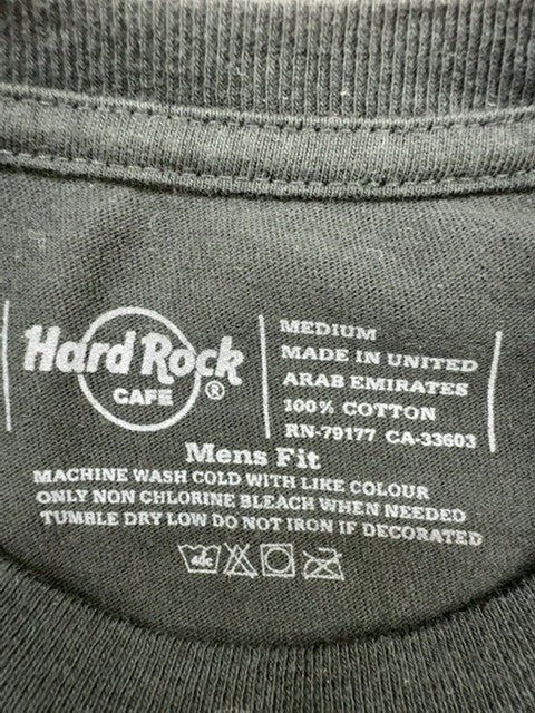 Hard Rock Cafe Men's Navy T-Shirt Size Medium Crewneck Cotton