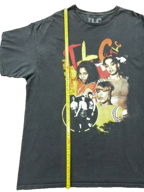 TLC Vintage Band T-Shirt XL Black Graphic Print 1996 Cotton