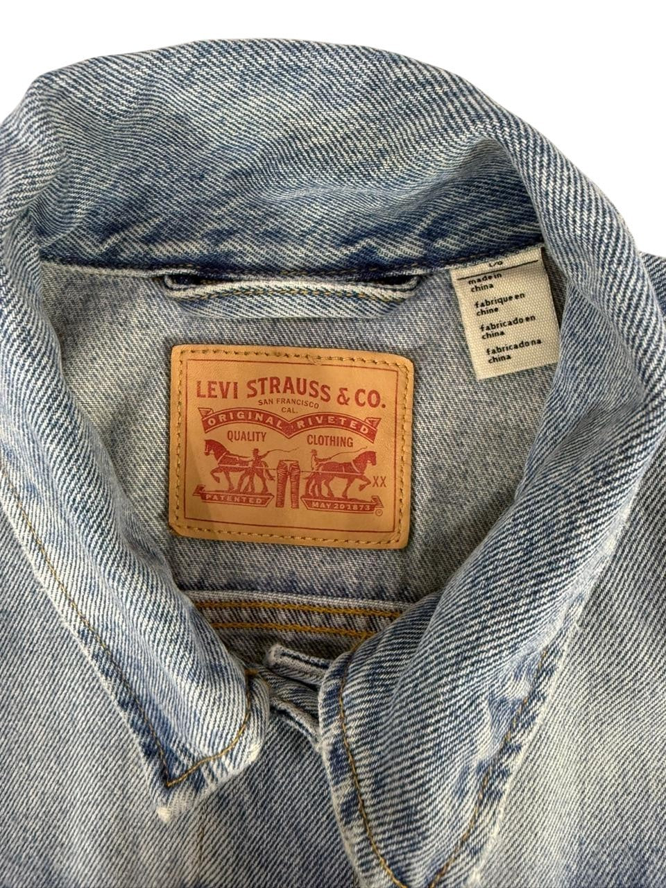 Levi's Men's Denim Jacket Blue Trucker Style Button Front Casual Size Large