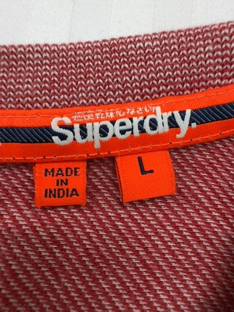 Superdry Women's Burgundy Marl Embroidered Logo T-Shirt Size L