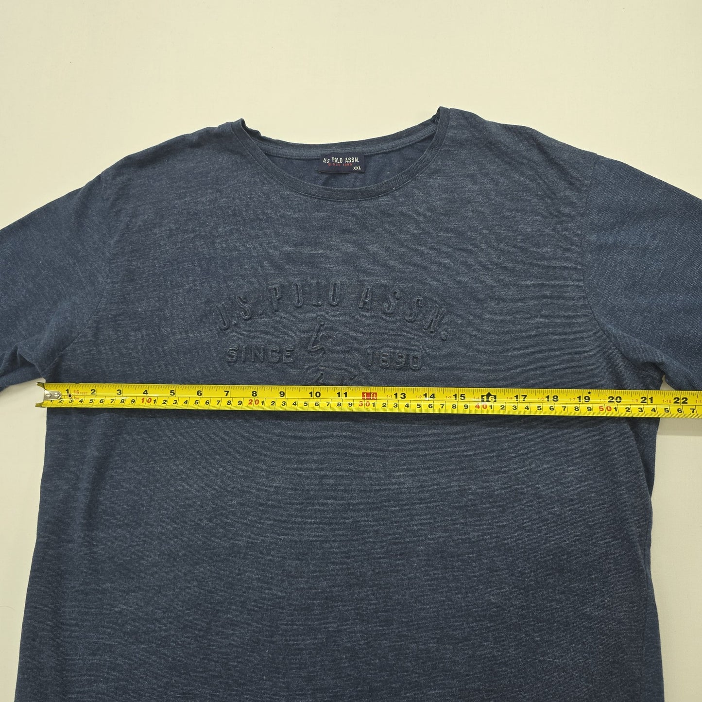 U.S. Polo Assn Men Navy Blue T-Shirt XXL Solid Logo Jersey Crew Neck