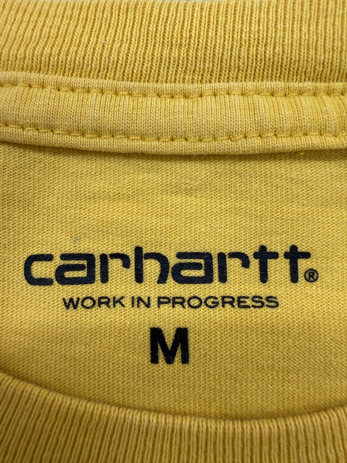 Carhartt Script Logo T-Shirt Yellow Men's Size M Short Sleeve