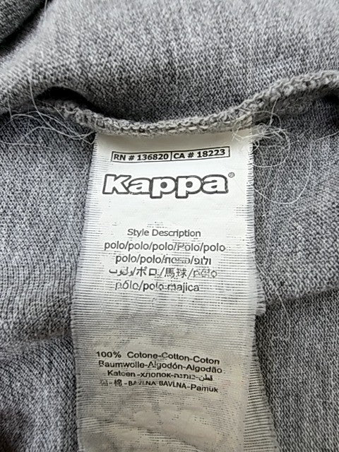 Kappa Gray Cotton Polo Shirt Men's XS Short Sleeve Button Closure