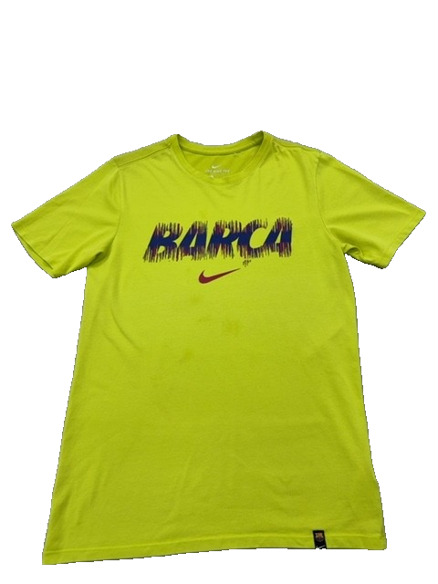 Nike Unisex Green Dri-FIT FC Barcelona T-Shirt Size S Athletic