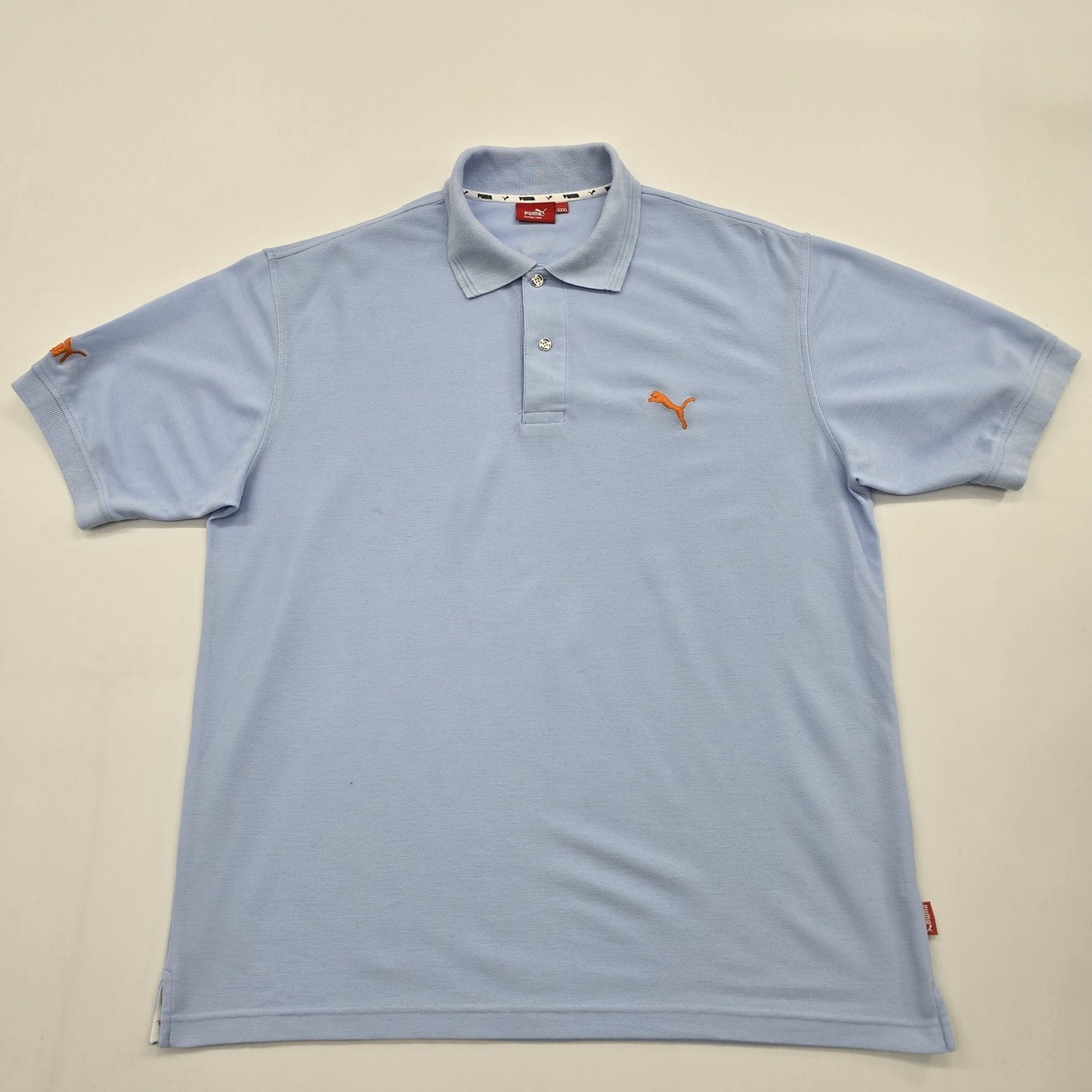 Puma Boys Light Blue Polo Shirt Solid Size XXXL Logo Embroidered