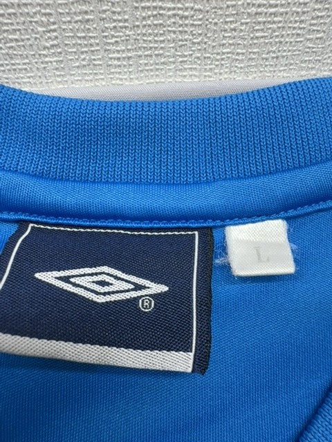 Umbro Men's Blue Soccer Field Jersey Short Sleeve Moisture Wicking Micro Mesh