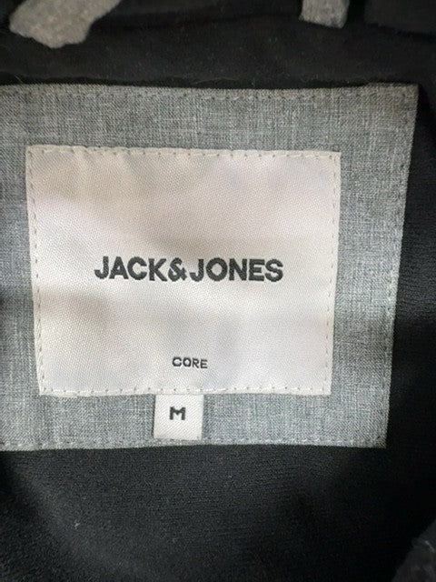 Jack & Jones Men's Gray Zip Hoodie M Water Repellent Bonded