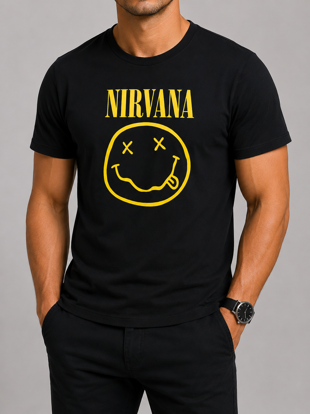 New Look Men Black T-Shirt size 8 product image 1