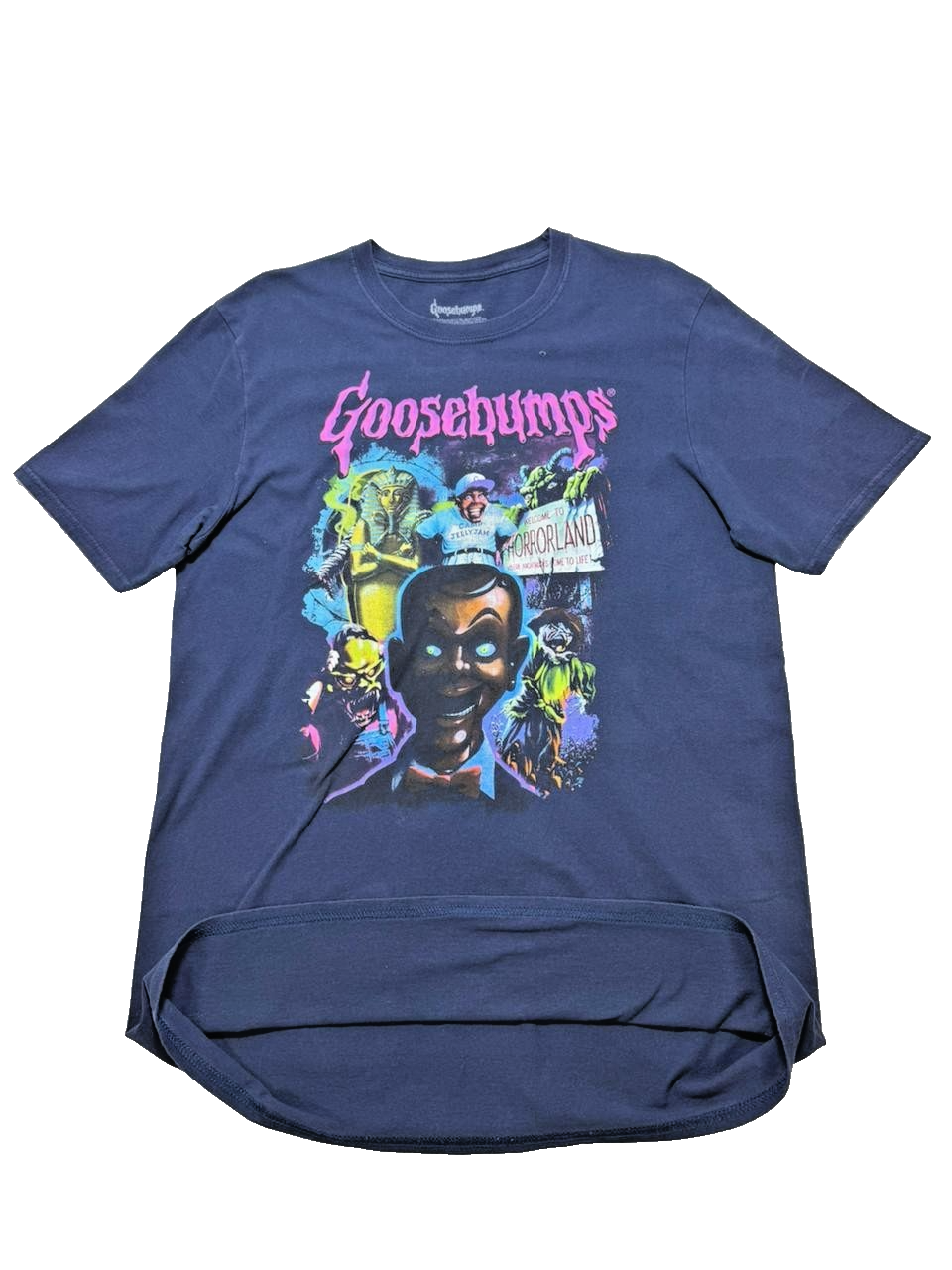 Goosebumps T-Shirt Men's Large Blue Welcome To Horror-Land Short Sleeve Tee