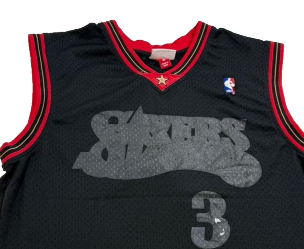 Men's Mitchell & Ness Allen Iverson Black Philadelphia Hardwood Classics Size L