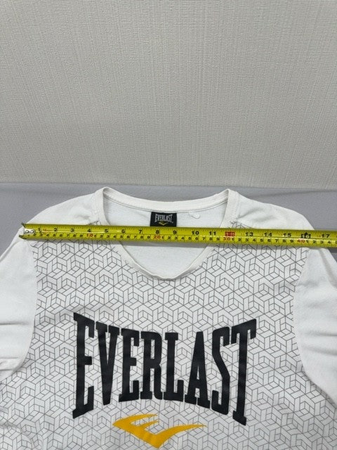 Everlast Men's L White Geometric Short Sleeve T-Shirt 2008 Polyester