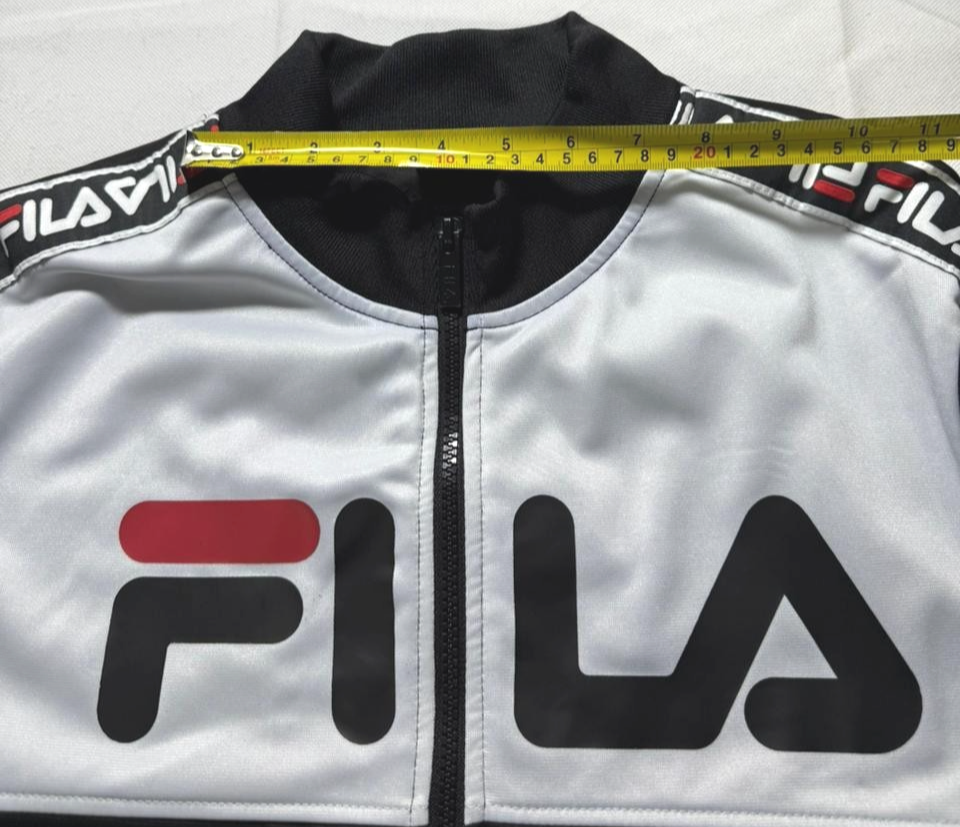 Fila Edlin Logo Print High-Neck Zip-Front Jacket | L