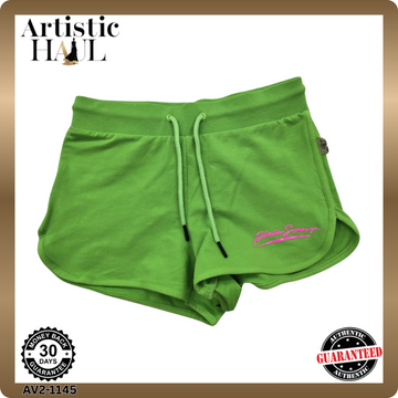 Plein Sport Green Men's Track Shorts Cotton Blend Jersey Fleece
