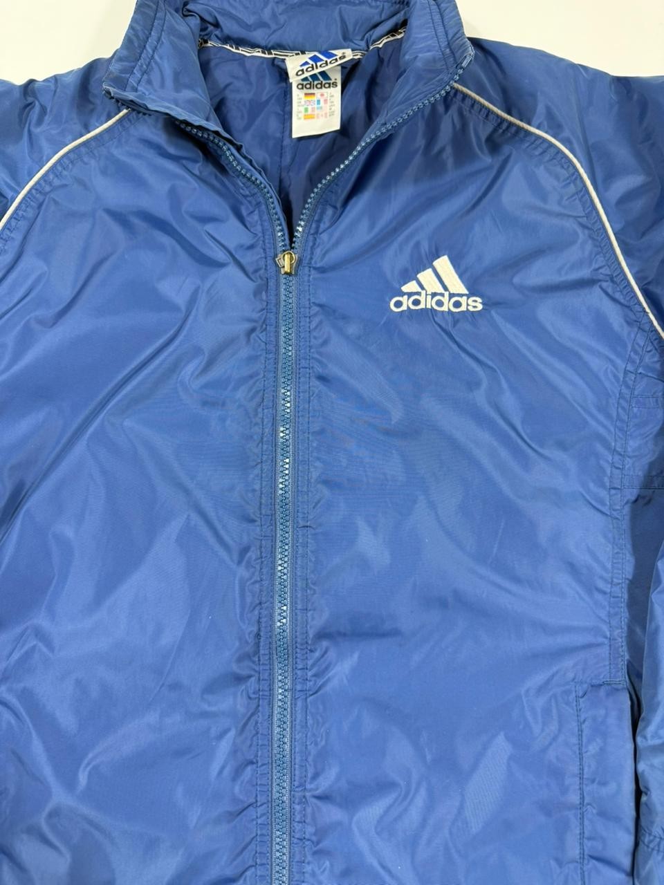 Adidas Blue Full Zip Lightweight Jacket Men's Size M Made in Indonesia