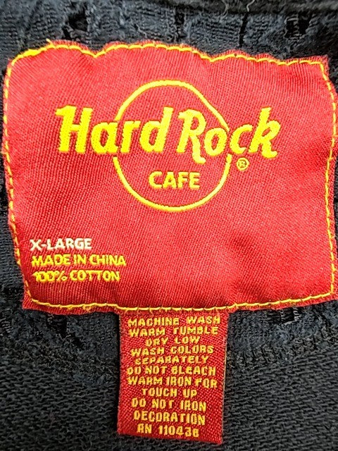 Hard Rock Cafe Unisex Navy Floral Skull Zipper Hoodie XL Cotton