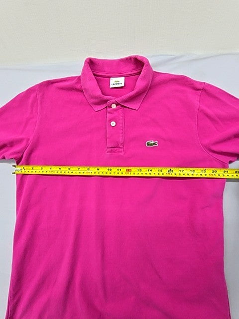 Lacoste Women's Pink Classic Polo Shirt Size 9 Cotton France