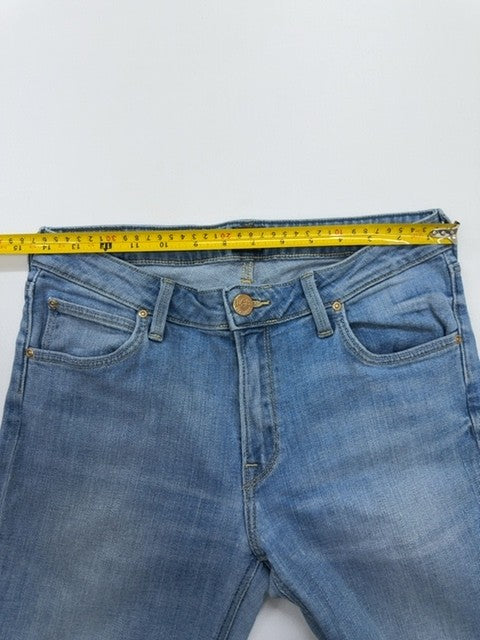 Lee Men Light Wash Blue Straight Leg Jeans Waist Size Regular Cotton