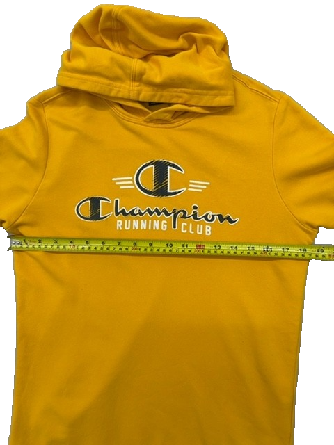 Champion Unisex Yellow Running Club Pullover Hoodie XL Fleece