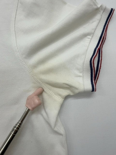 U.S. Polo Assn. Men White Cotton Polo Shirt Red/Black Trim Size M