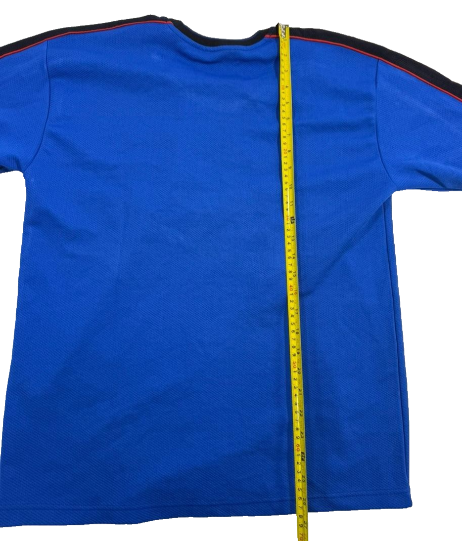 Nike Men's Blue Embroidered Spell Out Swoosh Logo T-Shirt Athletic Sports Size M