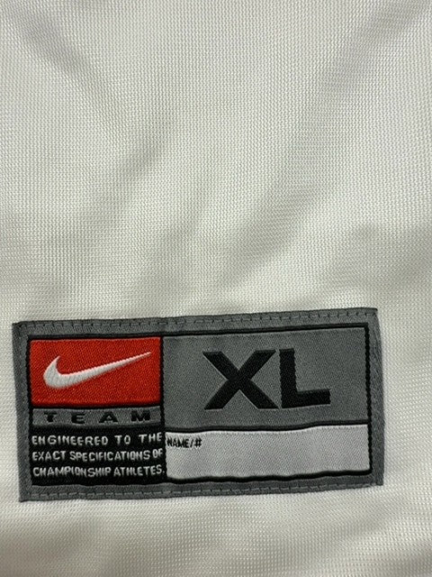 Nike Team Striped Polo Shirt XL White/Navy Short Sleeve Men's