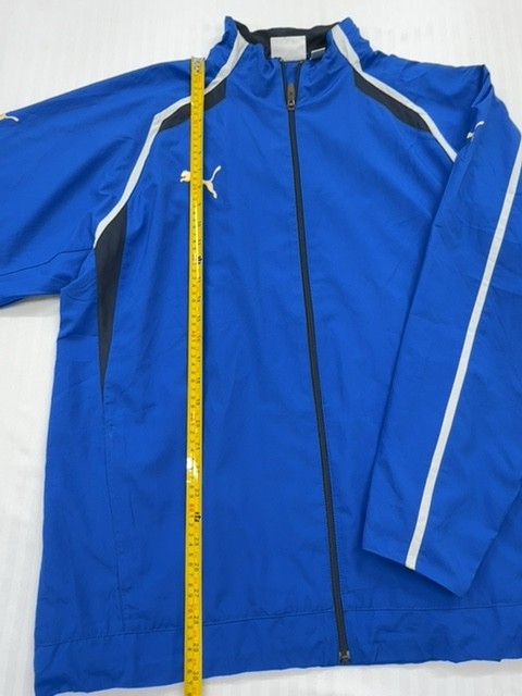 Puma Men's XL Blue Zip Track Jacket White Piping