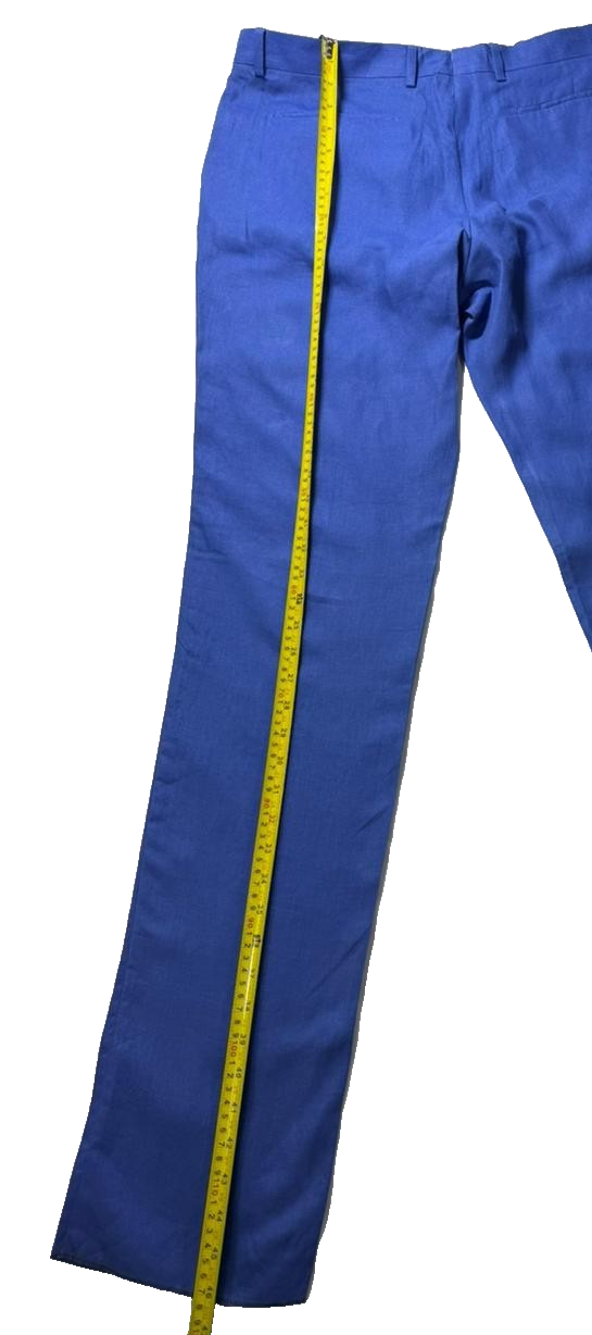Paul Smith Blue Linen Blend Slim Fit Dress Pants Men's Formal Trousers Size 36