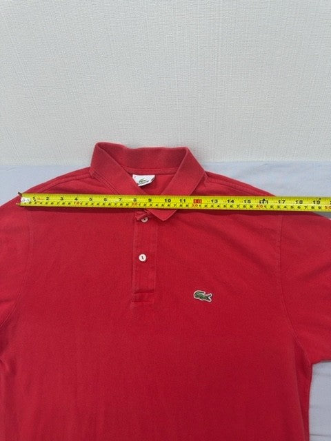 Lacoste Red Cotton Polo Shirt Short Sleeve Men's Size 7 Croc Logo