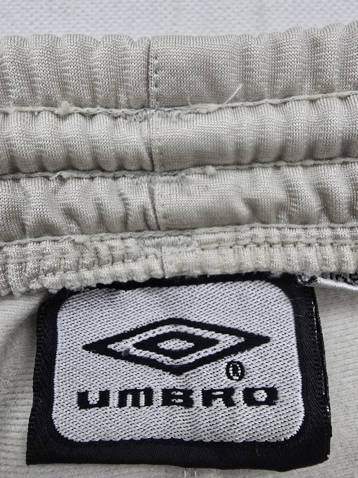 Umbro Men's Grey Striped Track Joggers M Tapered Drawstring Polyester
