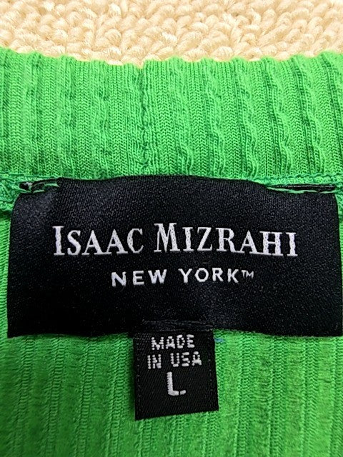 Isaac Mizrahi Green Maxi Dress Sleeveless Crew Neck Ruched Waist L