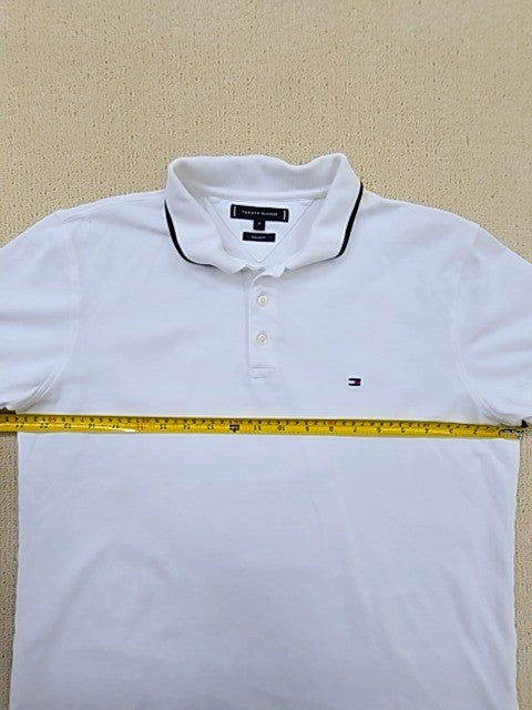 Tommy Hilfiger Men's White Pique Polo Shirt Short Sleeve M Regular Fit