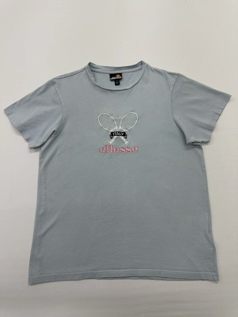 Ellesse Boys Light Blue Graphic T-Shirt Size 8 Style Jersey Cotton