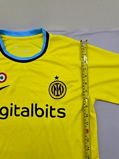 Nike Men's Yellow Dri-FIT Football Shirt Size M Short Sleeve