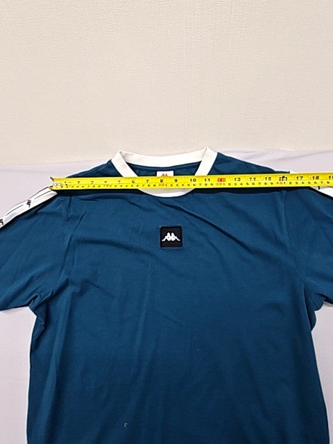 Kappa Men's Navy Logo Crewneck T-Shirt Large Short Sleeve White Trim