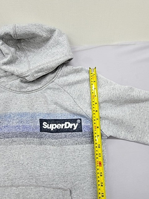Superdry Men's Grey Striped Pacific Surf Hoodie Size L