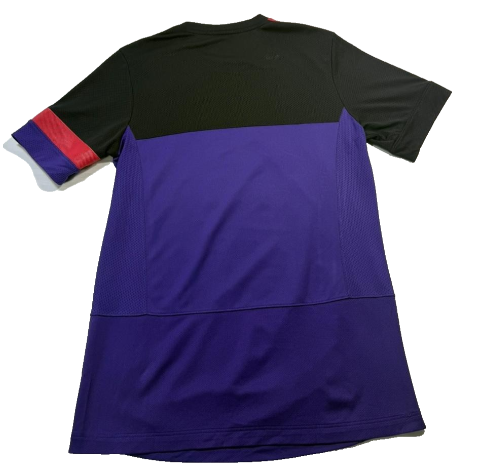 Nike Arsenal Purple Black Striped Training Shirt Fly Emirates Soccer Jersey S/M
