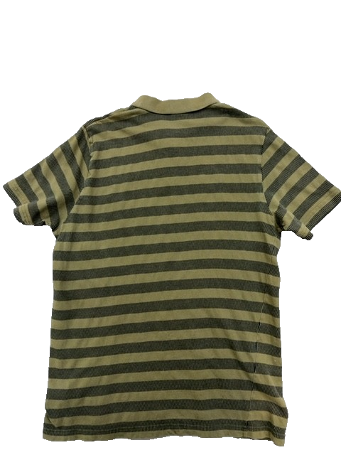 Puma Men's M Short Sleeve Khaki Stripe Polo Shirt